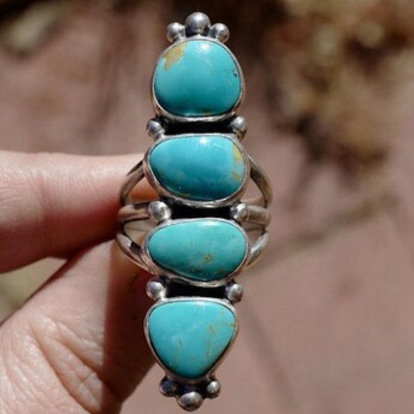 MamaStoneVintage Jewelry - MamaStone Kingman turquoise and sterling silver ring